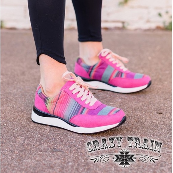 Crazy Train NIB Pink Serape Lime Springs Kicks - Picture 2 of 4